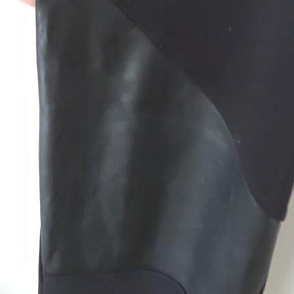 MICHAEL KORS | Pull On Pants Jersey Knit Faux Leather Knees Black Sz L - Picture 4 of 5